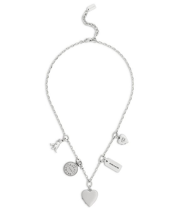 COACH Heritage Charm Bib Collar Necklace
