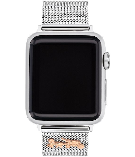 Color:Silver - Image 1 - Horse and Carriage Mesh 38/40mm Bands for Apple Watch®