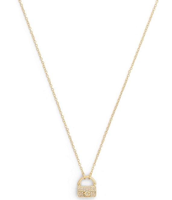 COACH Iconic Charms Pav Handbag Short Pendant Necklace