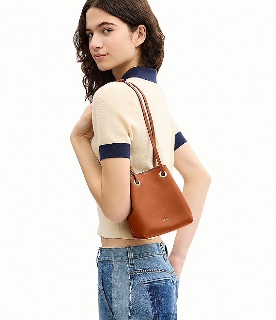 COACH Jade Leather Drawstring Bucket Bag | Dillard's