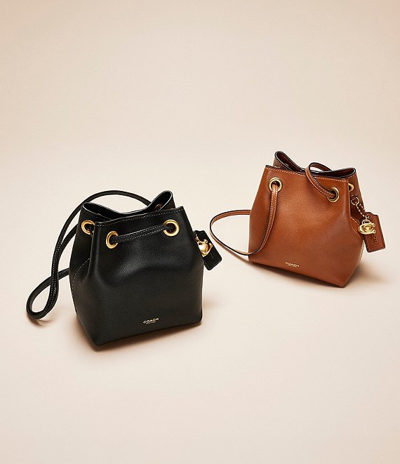 COACH Jade Leather Drawstring Bucket Bag | Dillard's