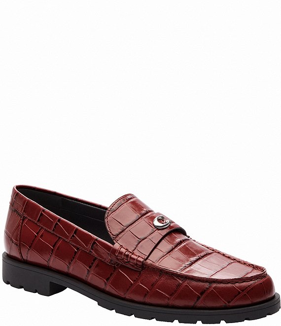 デパート 送料無料 Leather Embossed Crocodile Jocelyn COACH Loafers Dillard's | 靴