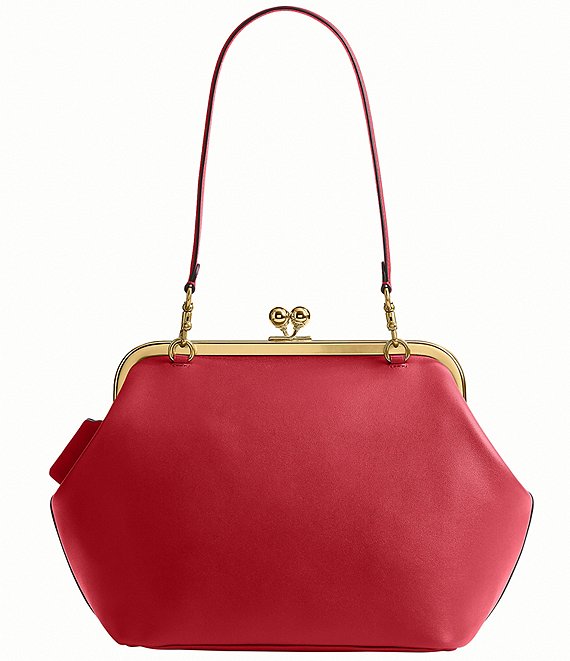 COACH Kisslock 27 Leather Frame Shoulder Bag | Dillard's