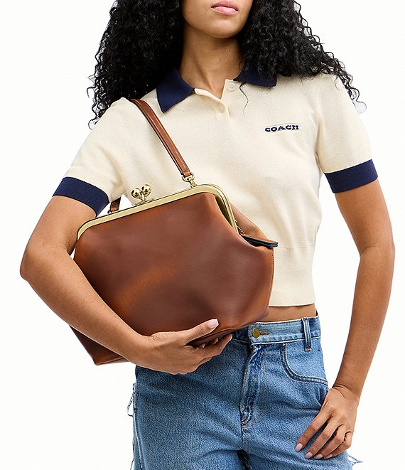COACH Kisslock 27 Loved Leather Frame Shoulder Bag | Dillard's