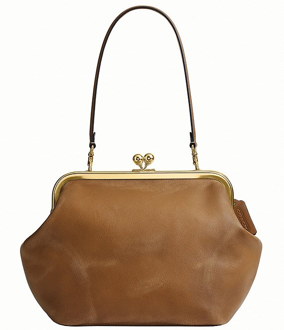 COACH Kisslock 27 Natural Grain Leather Frame Bag | Dillard's