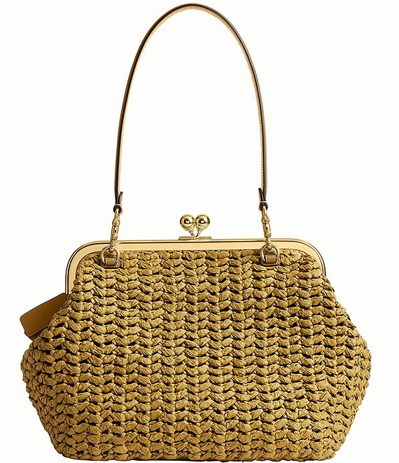 COACH Kisslock 27 Straw Frame Shoulder Bag | Dillard's