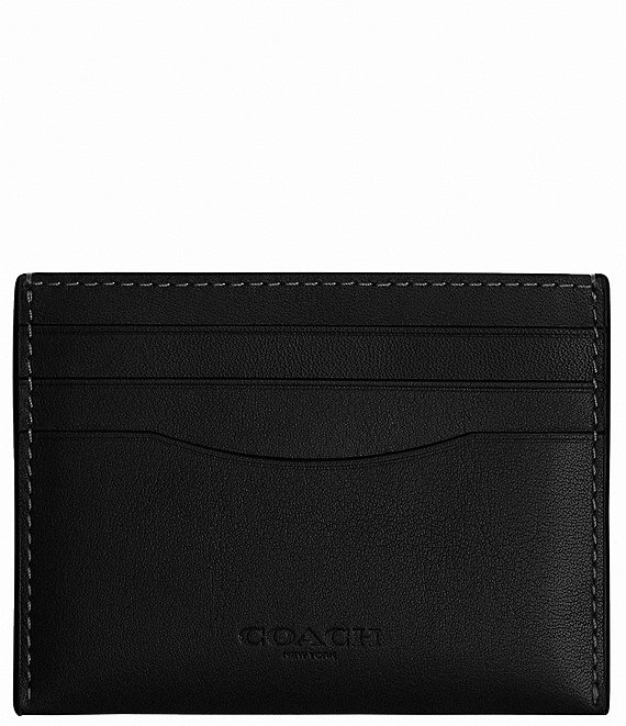 COACH Leather Card Case, Black - Image 1