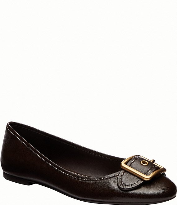 COACH Margot Leather Ballet Flats