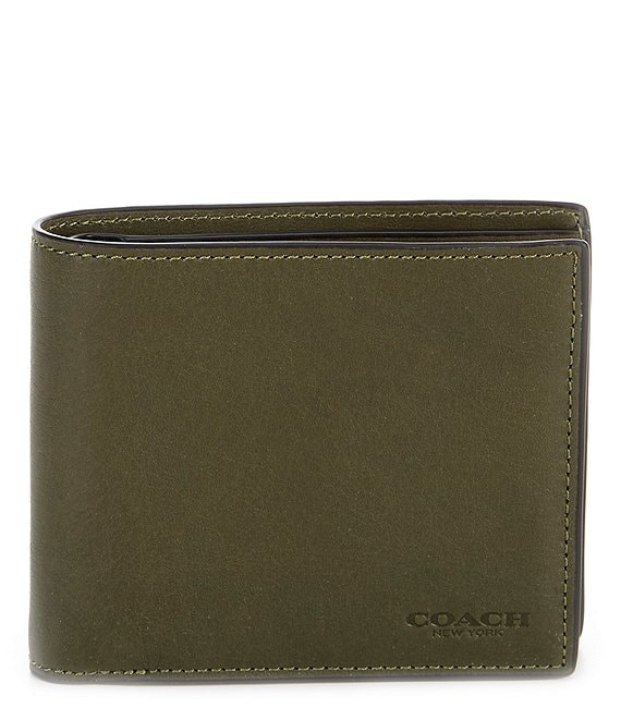 Color:Army Green - Image 1 - Coach Men's 3-IN-1 Sport Calf Leather Wallet