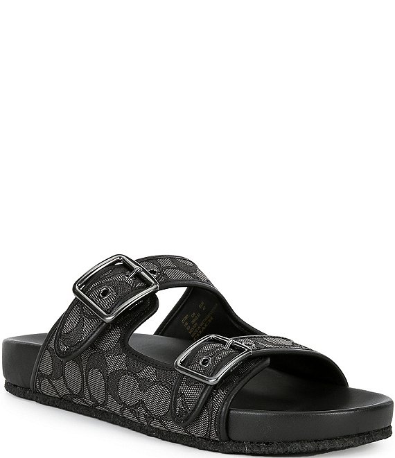 COACH Men's Signature Leather Buckle Sandals | Dillard's