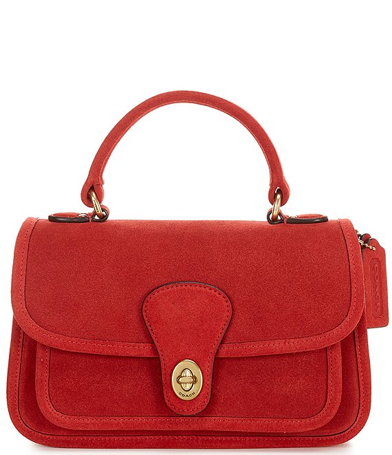 COACH Metropolitan 24 Suede Turnlock Messenger Bag | Dillard's