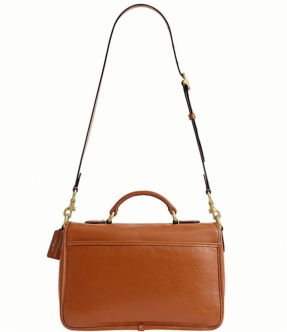 COACH Metropolitan 31 Glazed Leather Turnlock Messenger Bag