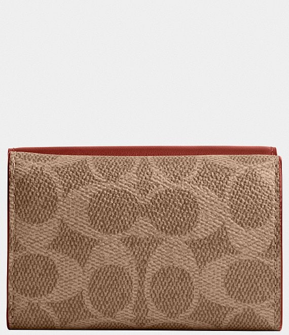 COACH Mini Signature Canvas Trifold Wallet | Dillard's