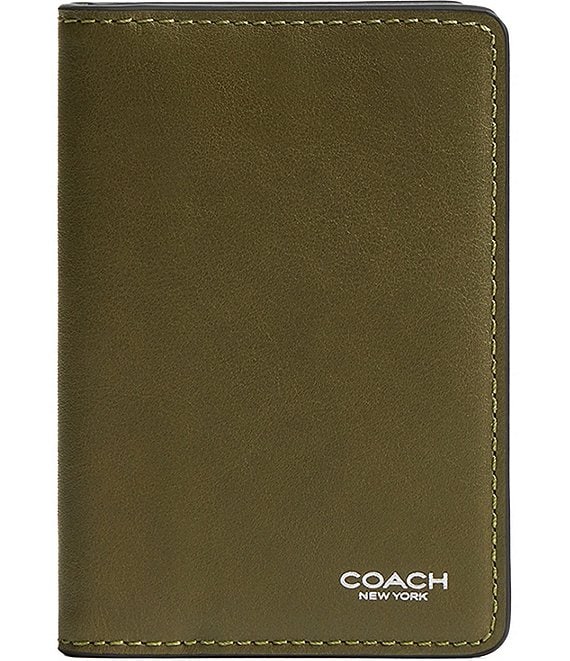 COACH Natural Full Grain Leather Card Wallet