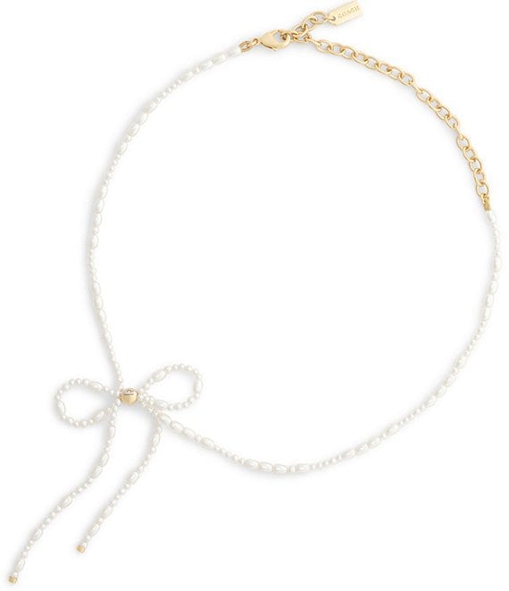 COACH Pearl Bow Choker Necklace