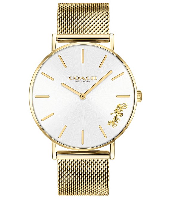 Color:Gold - Image 1 - Perry Gold Tone Mesh Bracelet Watch