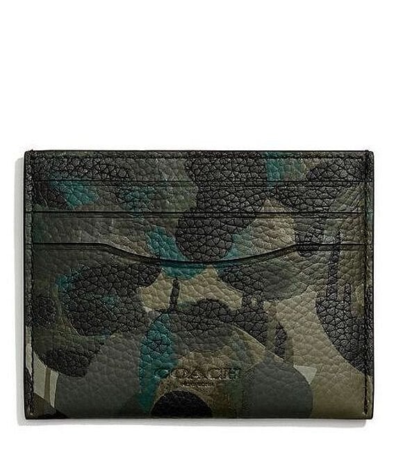 COACH Polished Pebble Leather Camouflage Print Card Case | Dillard's