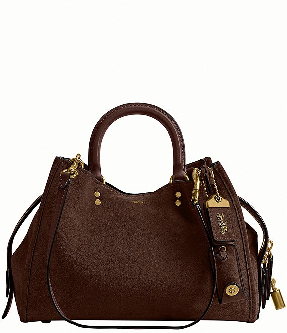 COACH Rogue 31 Suede Satchel Bag | Dillard's