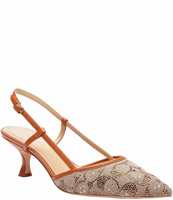 COACH Rosie Signature Jacquard Slingback Pumps | Dillard's