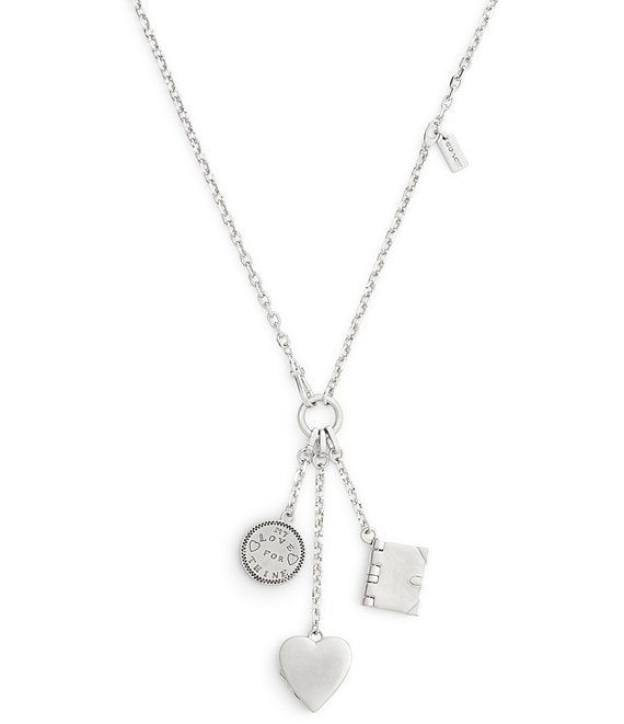 COACH Runway Heart Charm Long Pendant Necklace