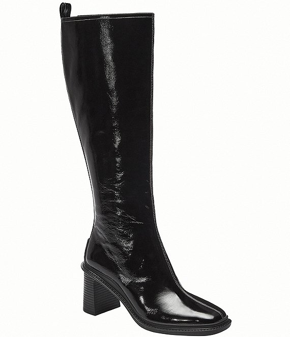 COACH Sculpted C Block Heel Leather Boots