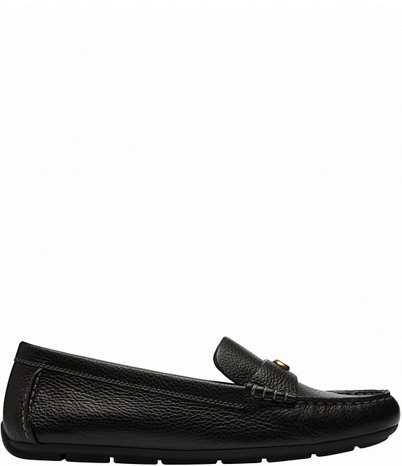 COACH Sculpted C Leather Driver Loafers | Dillard's