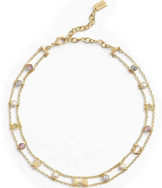 COACH Heart Pendant Imitation Pearl Choker Necklace | Nordstrom