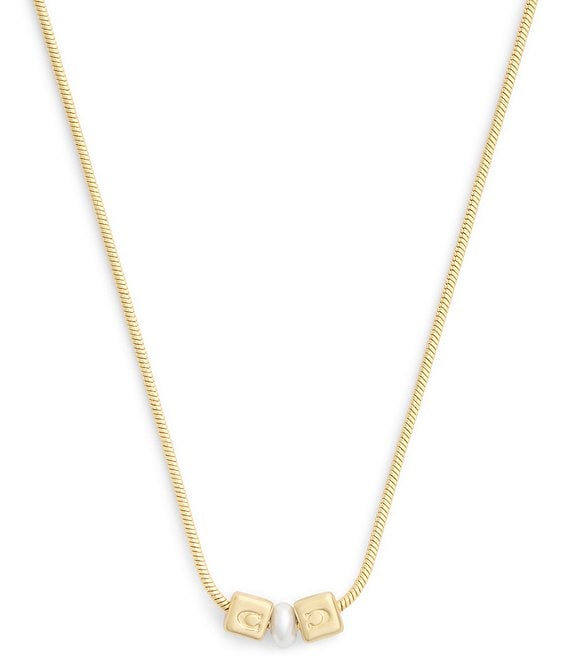 COACH Signature C Cube Short Pendant Necklace