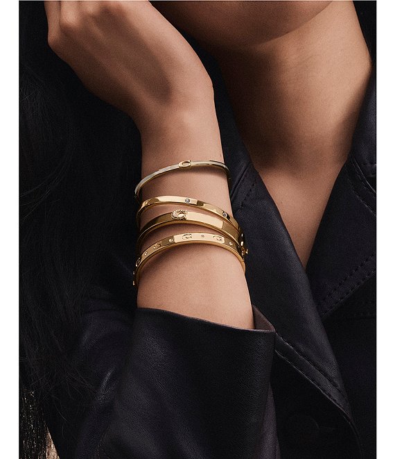 COACH Signature C Enamel Bangle Bracelet | Dillard's