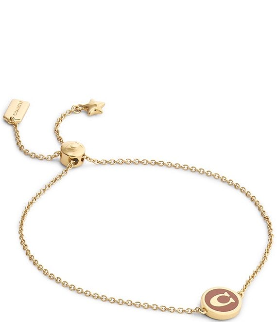 COACH Signature C Enamel Coin Adjustable Bracelet