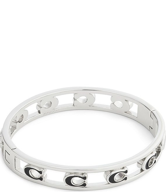 COACH Signature C Enamel Openwork Bangle Bracelet