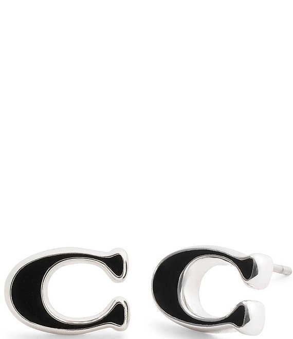 COACH Signature C Enamel Stud Earrings