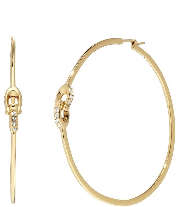 Color:Gold - Image 1 - Signature C Gold Hoop Earrings