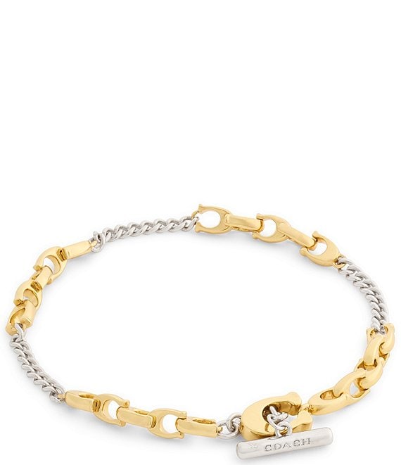 COACH Signature C Mixed Chain Line Bracelet