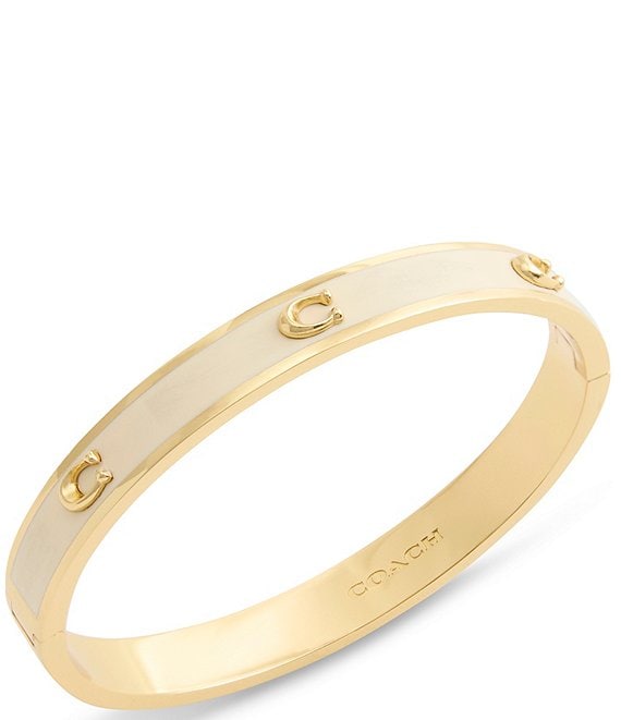 COACH Signature C Pegged Enamel Bangle Bracelet | Dillard's