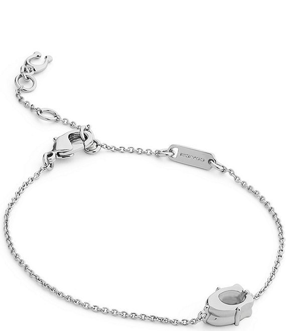 COACH Signature C Prong Charm Line Bracelet
