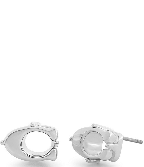 COACH Signature C Prong Stud Earrings