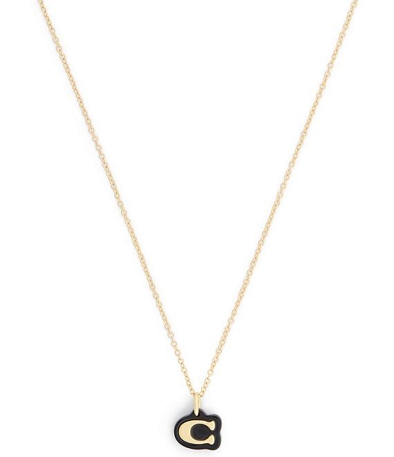 COACH Signature C Resin Short Pendant Necklace