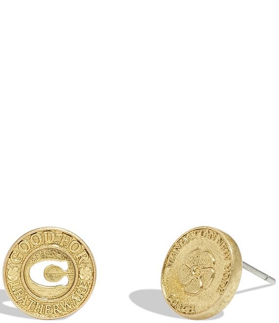 COACH Signature Coin Mismatched Stud Earrings | Dillard's