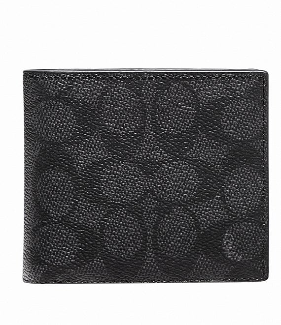 Color:Charcoal - Image 1 - Coach Signature Double Billfold Wallet