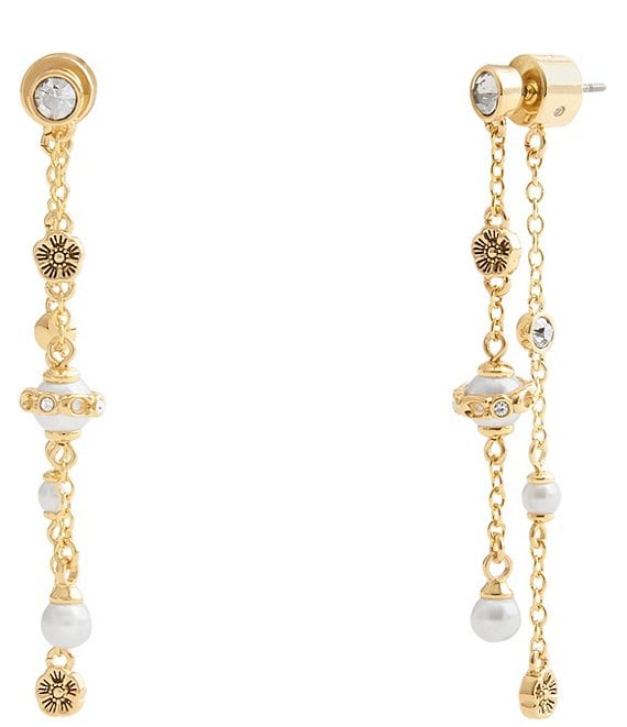 COACH Signature Heritage Mixed Charm Front Back Earrings