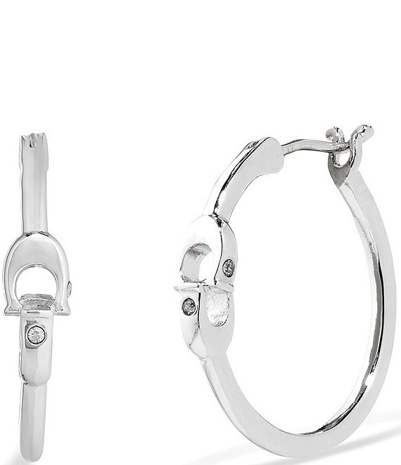 COACH Signature Interlocking C Hoop Earrings | Dillard's