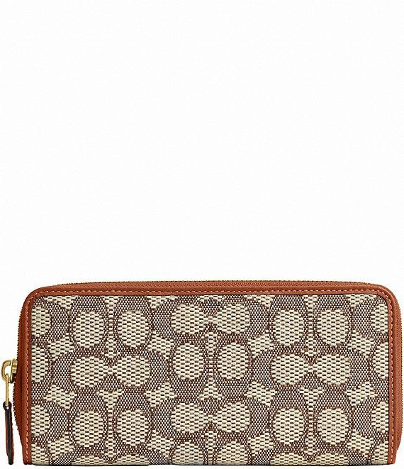 COACH Signature Jacquard Slim Accordion Zip Wallet Dillard s