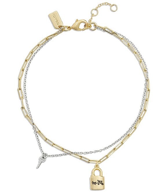 COACH Signature Lock & Key Charm Line Bracelet | Dillard's