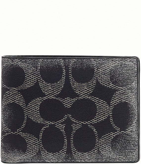 COACH Signature Loved Leather Slim Bifold Wallet