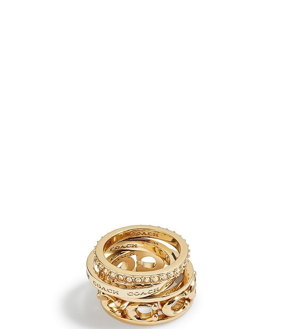 COACH Signature Openwork Band Ring Set