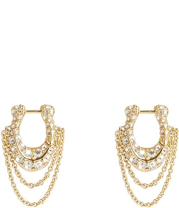 Coach Pavé Interlocked C-Link Hoop Earrings outlet Gold