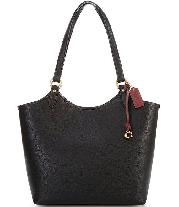 Color:Brass/Black - Image 1 - Signature Pebbled Leather Day Tote Bag