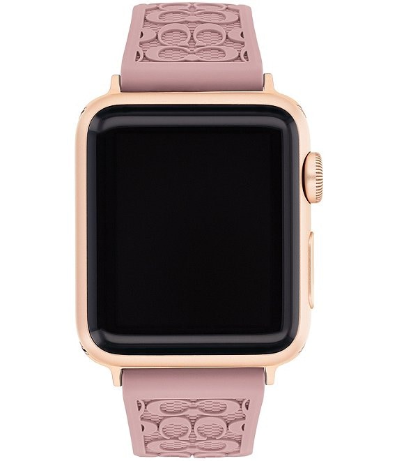 Color:Pink - Image 1 - Signature Rose Gold Buckle Pink 38/40mm Bands for Apple Watch®