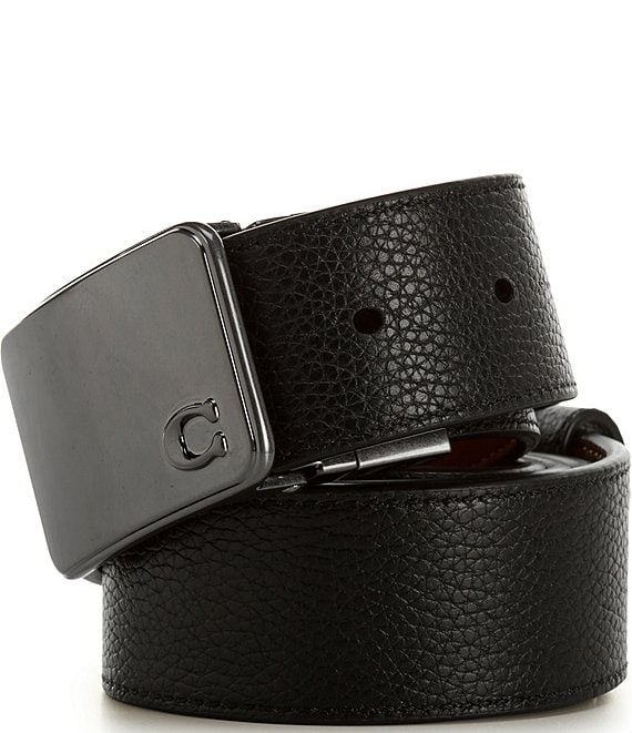 Coach Signature Plaque Buckle Reversible 38mm Belt | Dillard display picture 2